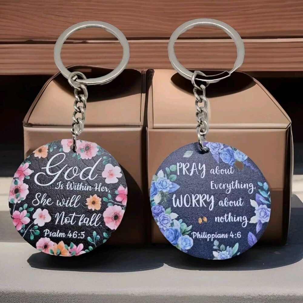"God is Within Her" - Motivational and  Inspirational Bible Verse Keychains!